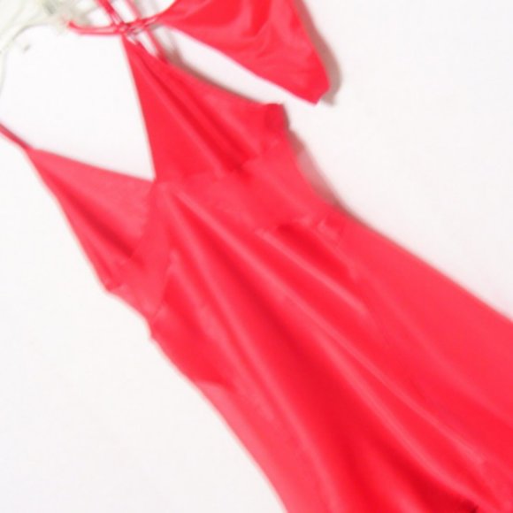Victoria's Secret Red Satin  & Sheer Chiffon with Panty Size M   NWOT - Picture 1 of 4